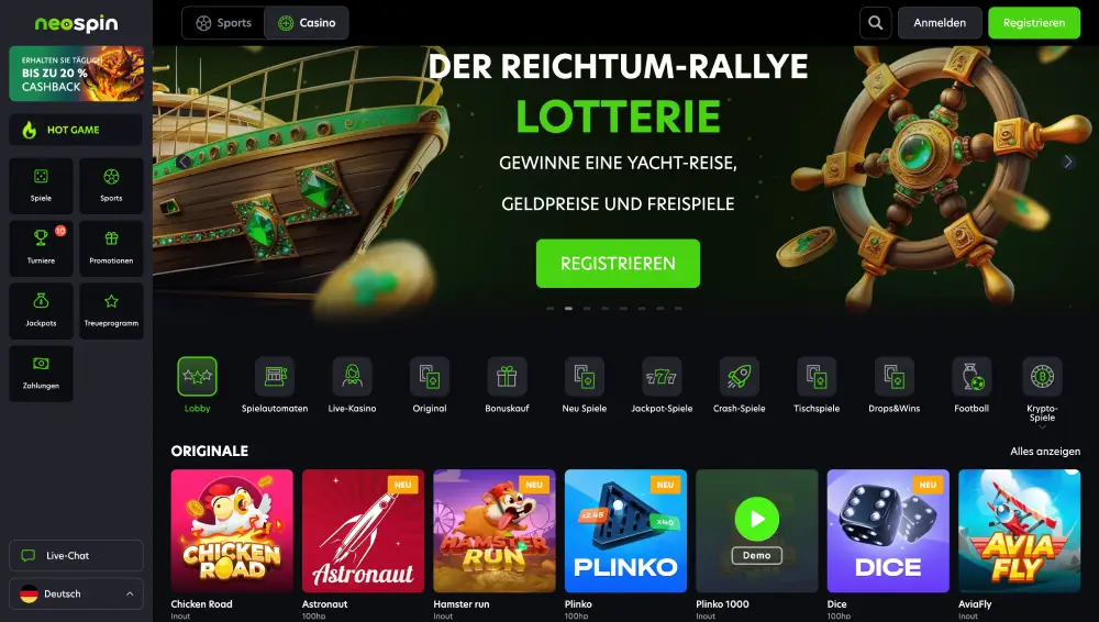 Offizielle Website von NeoSpin Online Casino